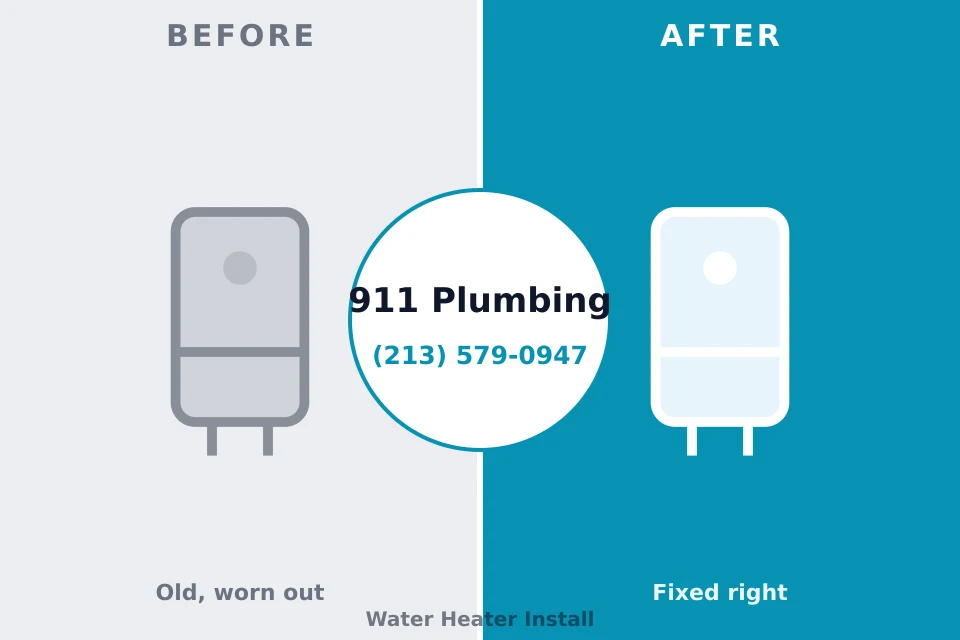 Before and after: plumbing repair Nesconset, NY